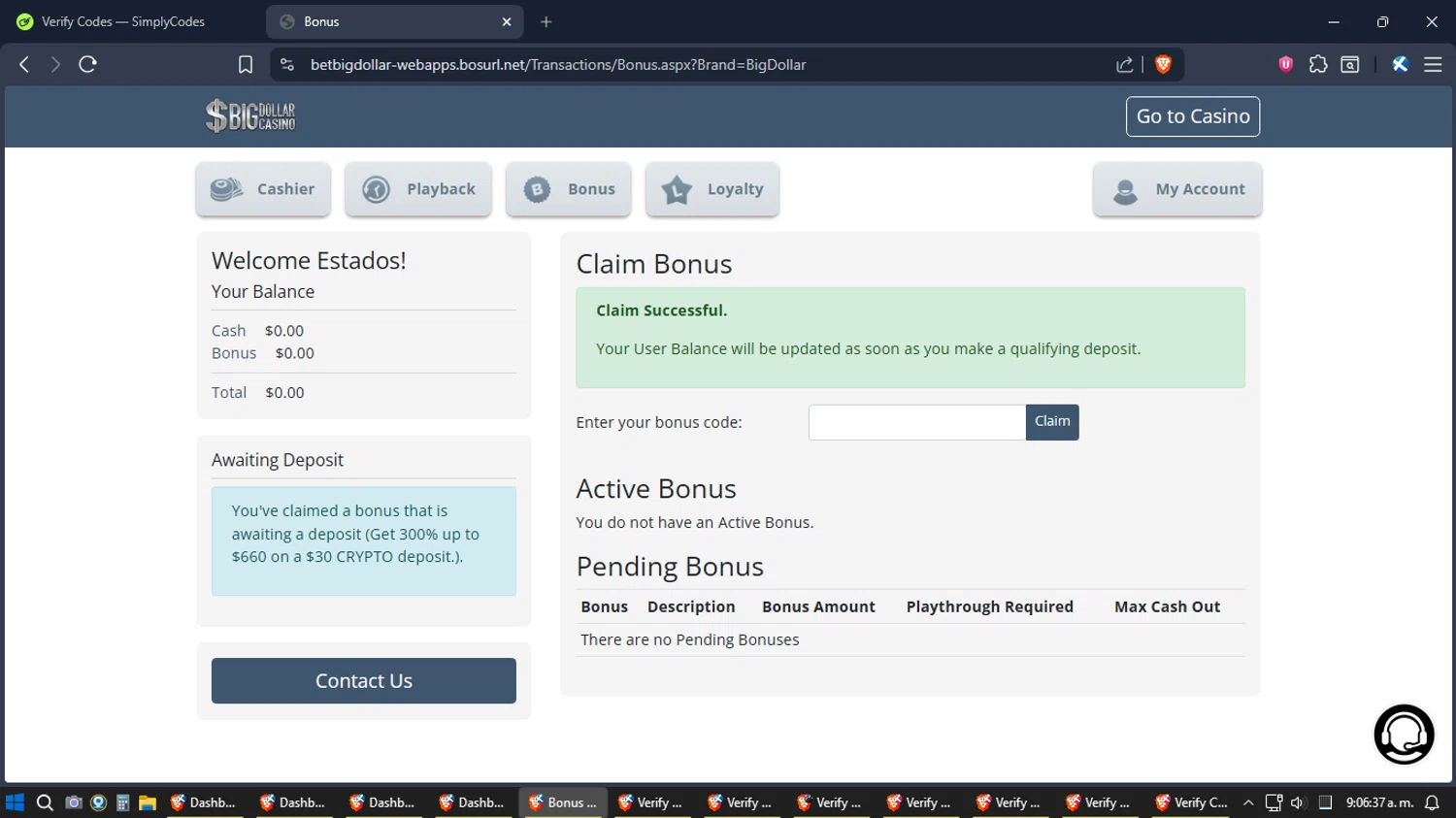 Big Dollar checkout page showing Big Dollar promo code box | Screenshot taken by SimplyCodes community member on Jan 7, 2026