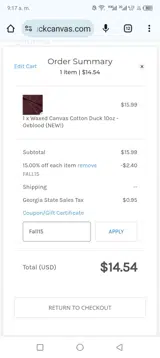 Fall15 coupon verification screenshot