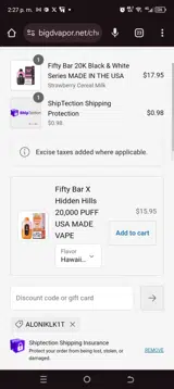 Big D Vapor coupon verification screenshot