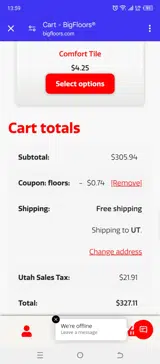FLOORS coupon verification screenshot
