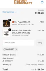 cardgift coupon verification screenshot