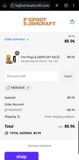 newsave coupon verification screenshot