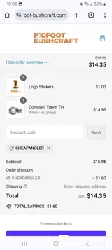 CHEAPANGLER coupon verification screenshot