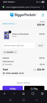 Amanda coupon verification screenshot