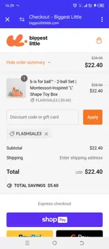 FLASHSALE3 coupon verification screenshot