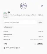 DAD coupon verification screenshot