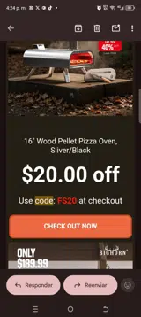 Fs20 coupon verification screenshot