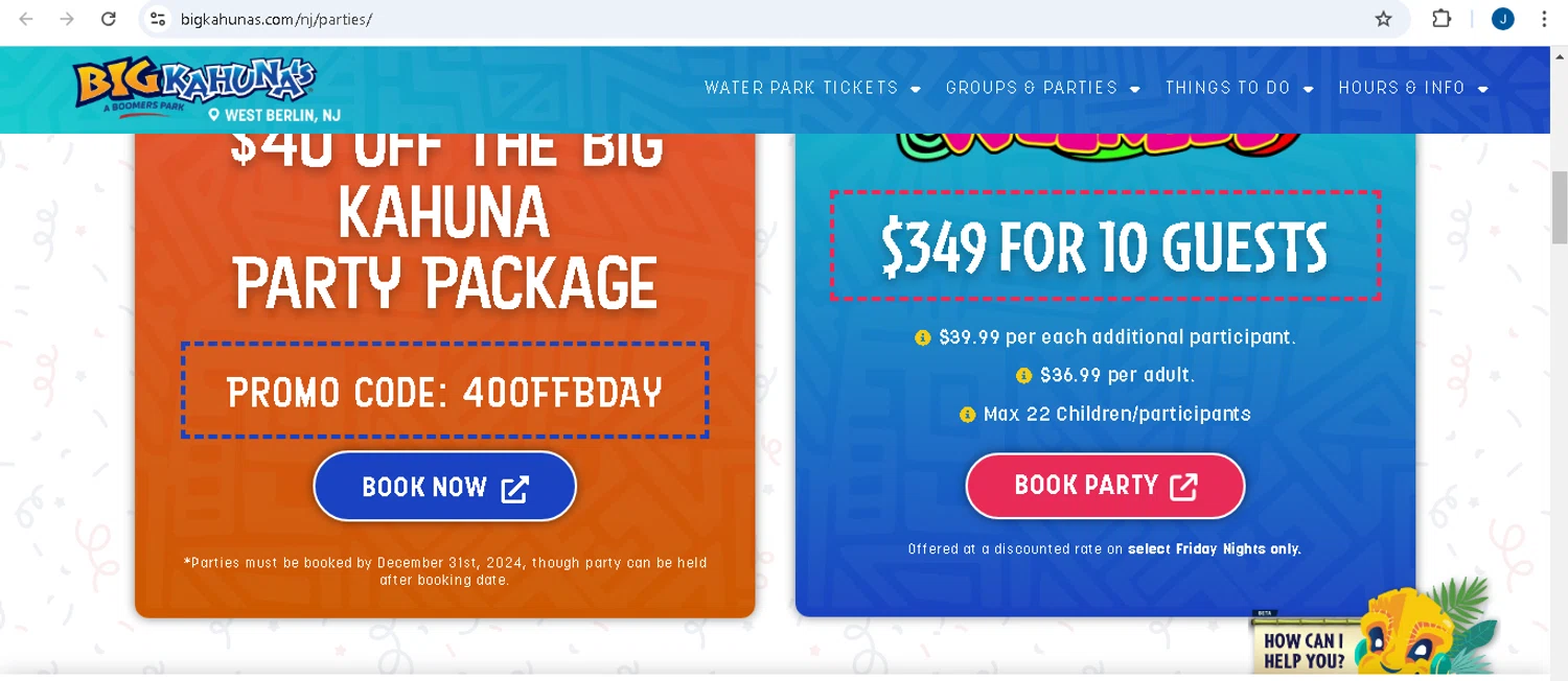 Big Kahuna's checkout page showing Big Kahuna's promo code box | Screenshot taken by SimplyCodes community member on Nov 30, 2024