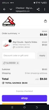 Slides50 coupon verification screenshot