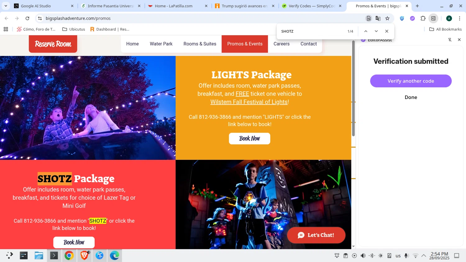 Big Splash checkout page showing Big Splash discount code box | Screenshot taken by SimplyCodes community member on Sep 28, 2025