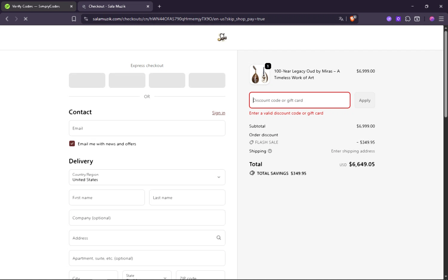 Big Splash discount code screenshot showing code 9SHOTZ applied at Big Splash checkout page. Uploaded by SimplyCodes community member fuguettt on Oct 14, 2025