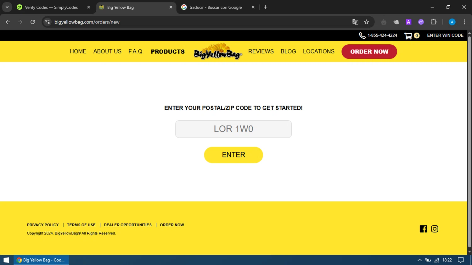 Big Yellow Bag promo code screenshot showing code KWHS25 applied at Big Yellow Bag checkout page. Uploaded by SimplyCodes community member LuzMaria on May 10, 2025