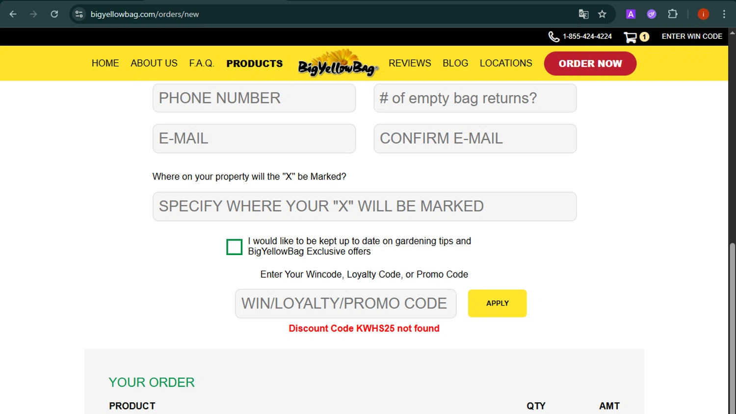 Big Yellow Bag promo code screenshot showing code KWHS25 applied at Big Yellow Bag checkout page. Uploaded by SimplyCodes community member SmartMaestro6853 on May 10, 2025