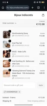 GOODNEWS20 coupon verification screenshot