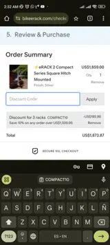 COMPACT10 coupon verification screenshot