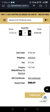 RideAllYear15 coupon verification screenshot