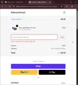 BillboardVinyls coupon verification screenshot