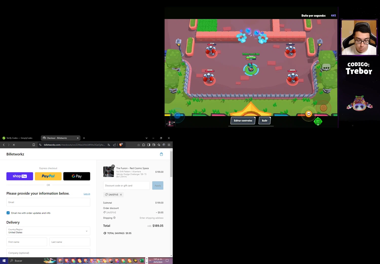 where to use Billetworkz promo code box