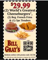 Bill Gray's coupon verification screenshot