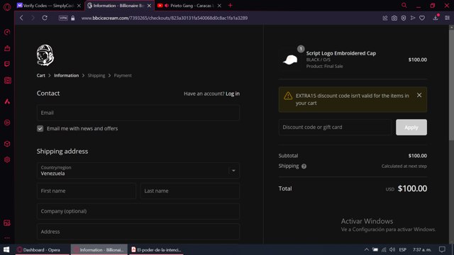 Billionaire Boys Club checkout page showing Billionaire Boys Club discount code box | Screenshot taken by SimplyCodes community member on Feb 20, 2024