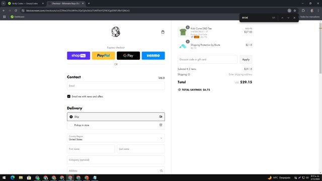 Billionaire Boys Club checkout page showing Billionaire Boys Club discount code box | Screenshot taken by SimplyCodes community member on Dec 2, 2024