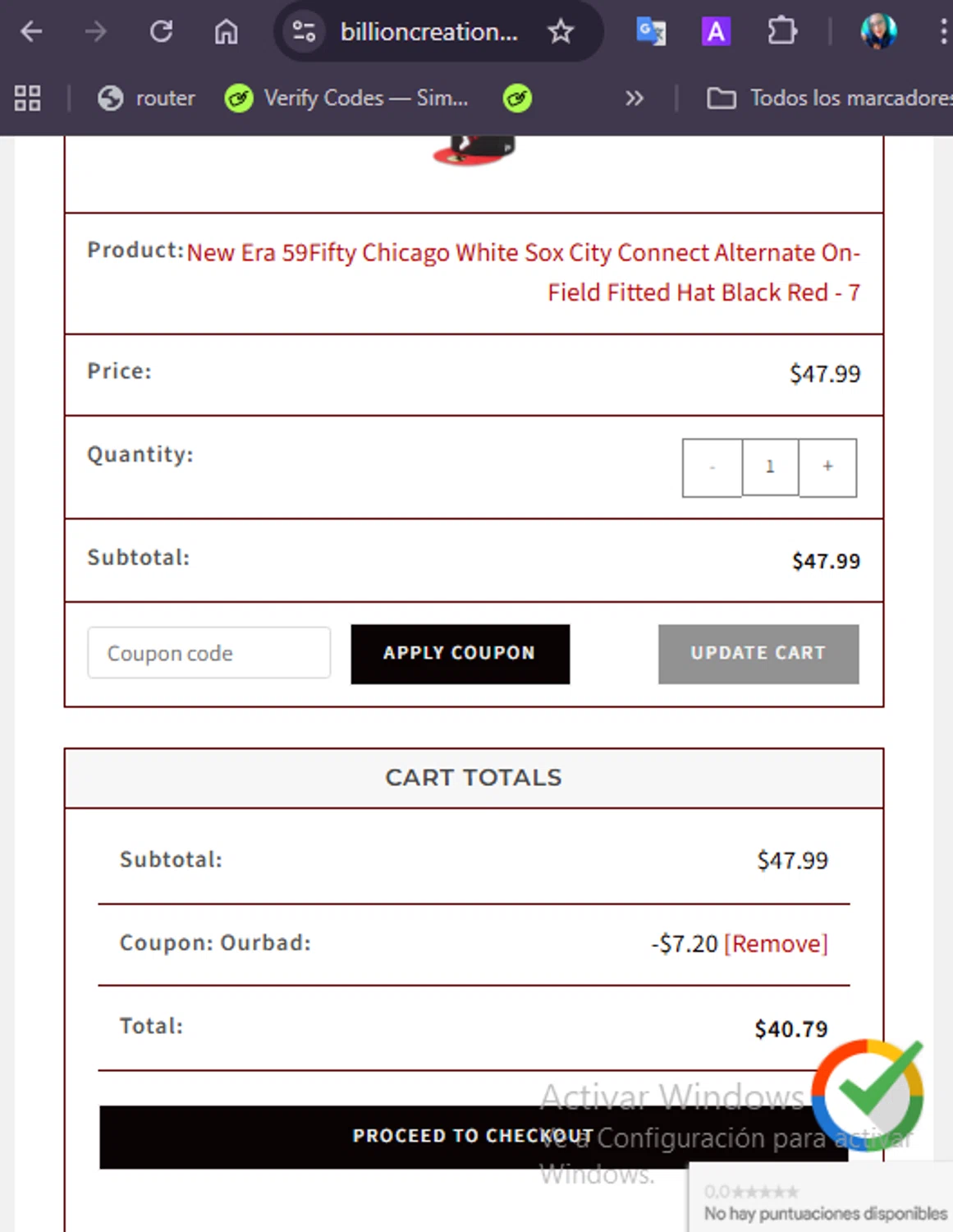 Billion Creation promo code screenshot showing code OURBAD applied at Billion Creation checkout page. Uploaded by SimplyCodes community member JannyiseaN on Jun 28, 2025