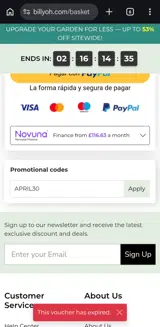 APRIL30 coupon verification screenshot