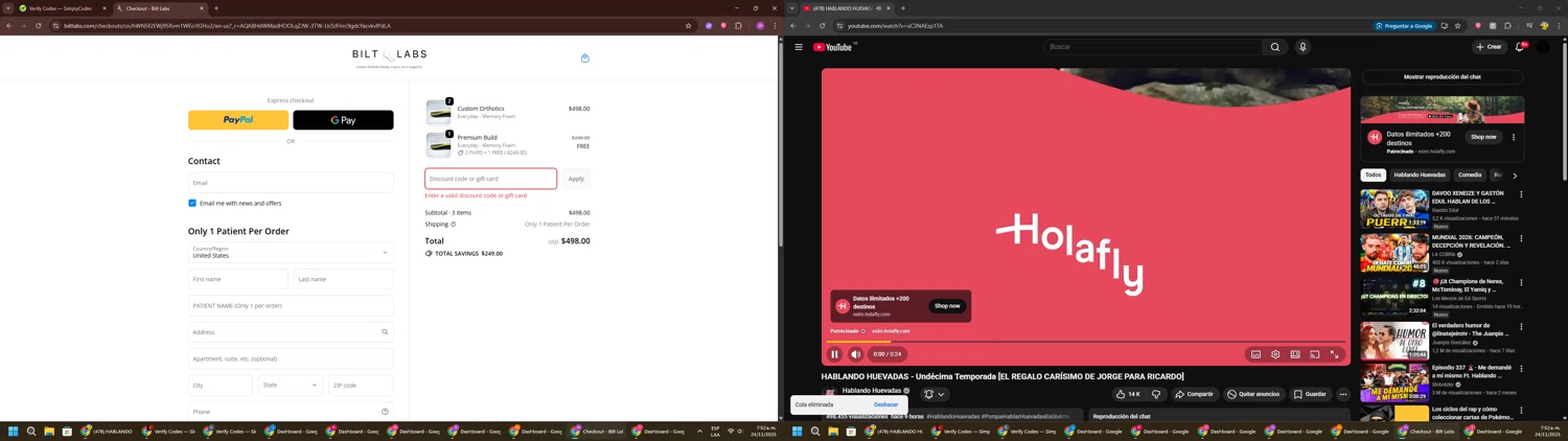 Bilt Labs discount code screenshot showing code LASTCALL30 applied at Bilt Labs checkout page. Uploaded by SimplyCodes community member PennyWizard1195 on Nov 24, 2025