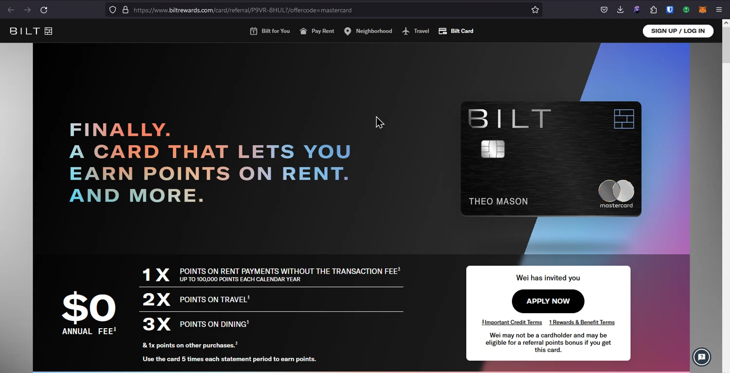 Bilt Rewards checkout page showing Bilt Rewards promo code box | Screenshot taken by SimplyCodes community member on Feb 27, 2024