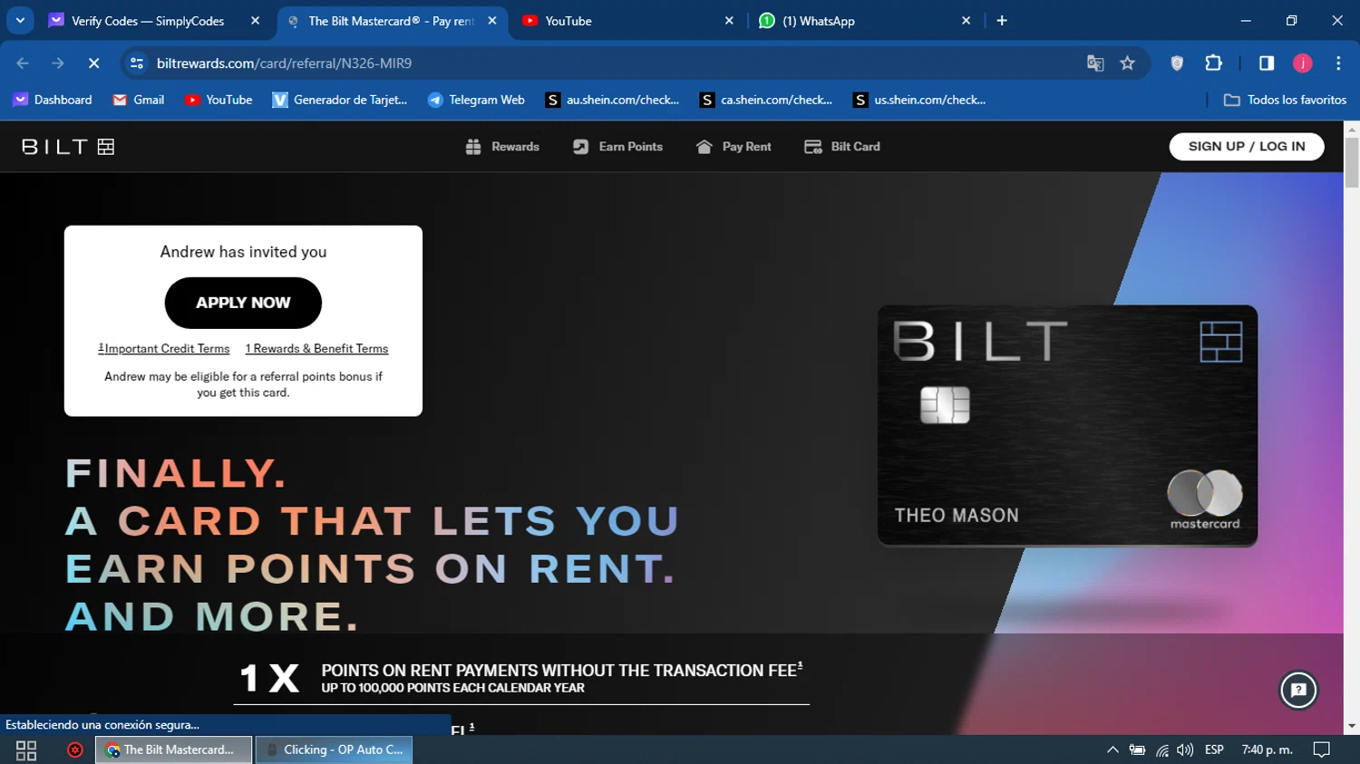 Bilt Rewards checkout page showing Bilt Rewards promo code box | Screenshot taken by SimplyCodes community member on Jan 8, 2024