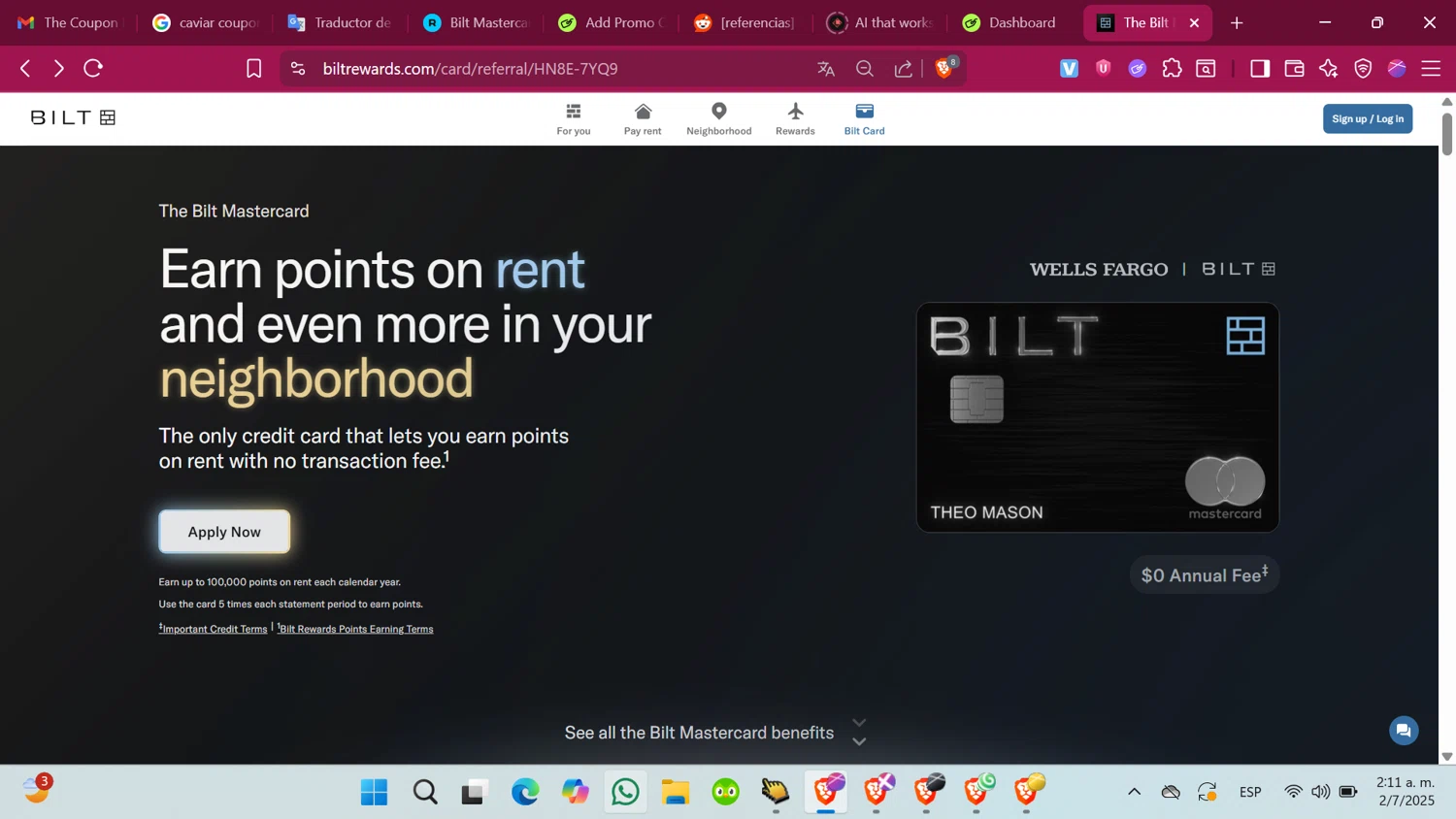 Bilt Rewards promo code screenshot showing code HN8E-7YQ9 applied at Bilt Rewards checkout page. Uploaded by SimplyCodes community member ShrewdMonarch4436 on Jul 2, 2025