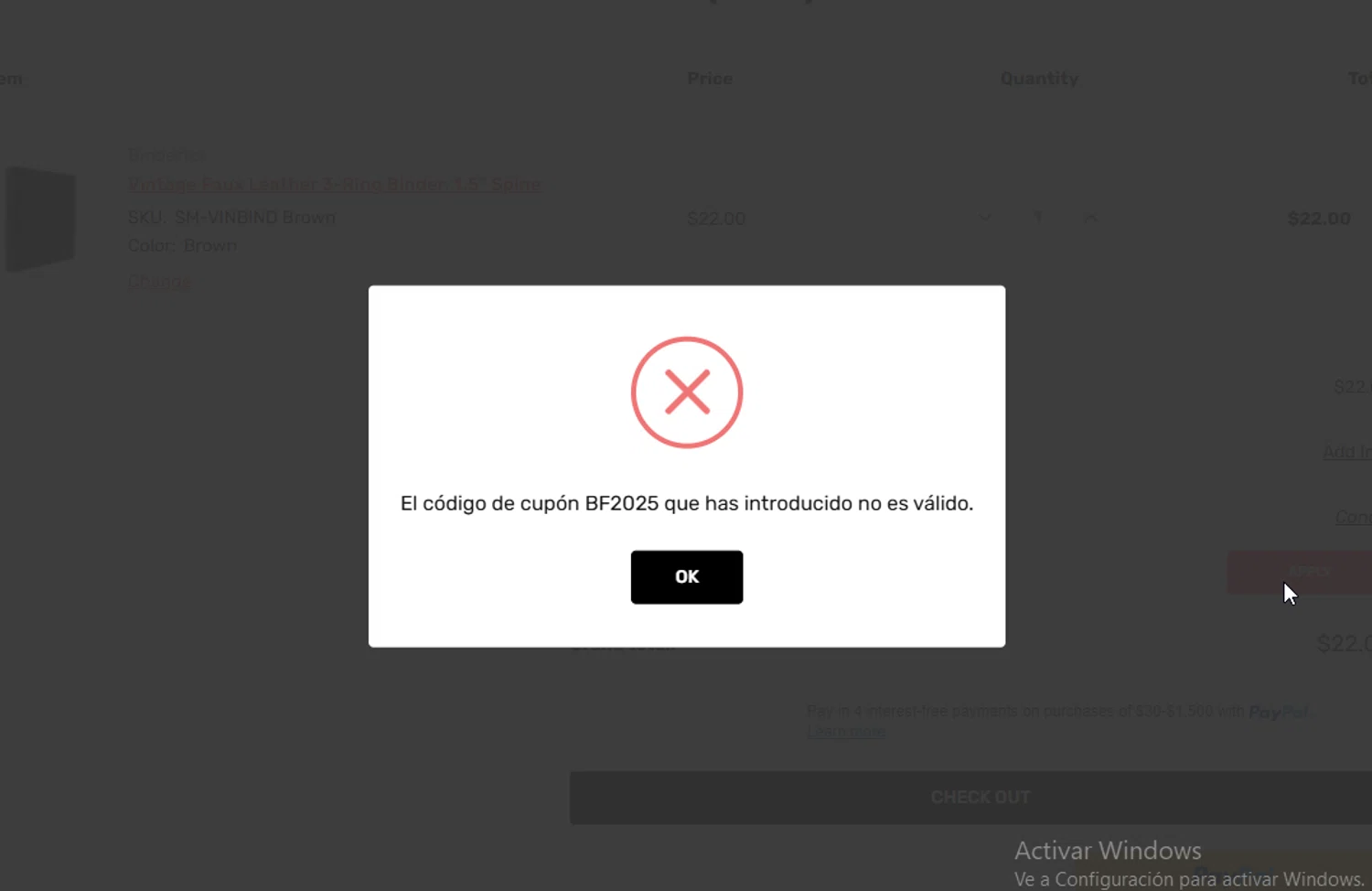 Bindertek promo code screenshot showing code BF2025 applied at Bindertek checkout page. Uploaded by SimplyCodes community member BudgetGuardian5712 on Dec 23, 2025