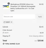 20off coupon verification screenshot