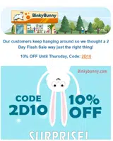 Binkybunny coupon verification screenshot