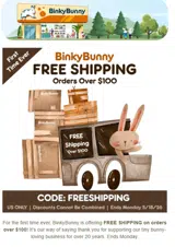 Binkybunny coupon verification screenshot