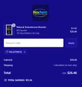 Biochem coupon verification screenshot
