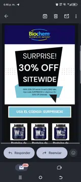 Biochem coupon verification screenshot