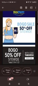 Biochem coupon verification screenshot