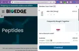 Bio Edge Peptides coupon verification screenshot