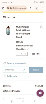 BioFulvic coupon verification screenshot