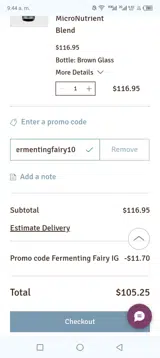 BioFulvic coupon verification screenshot