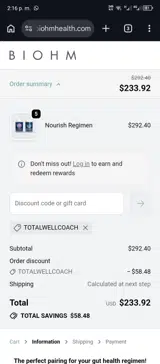 TOTALWELLCOACH coupon verification screenshot