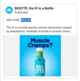 BIOLYTE coupon verification screenshot