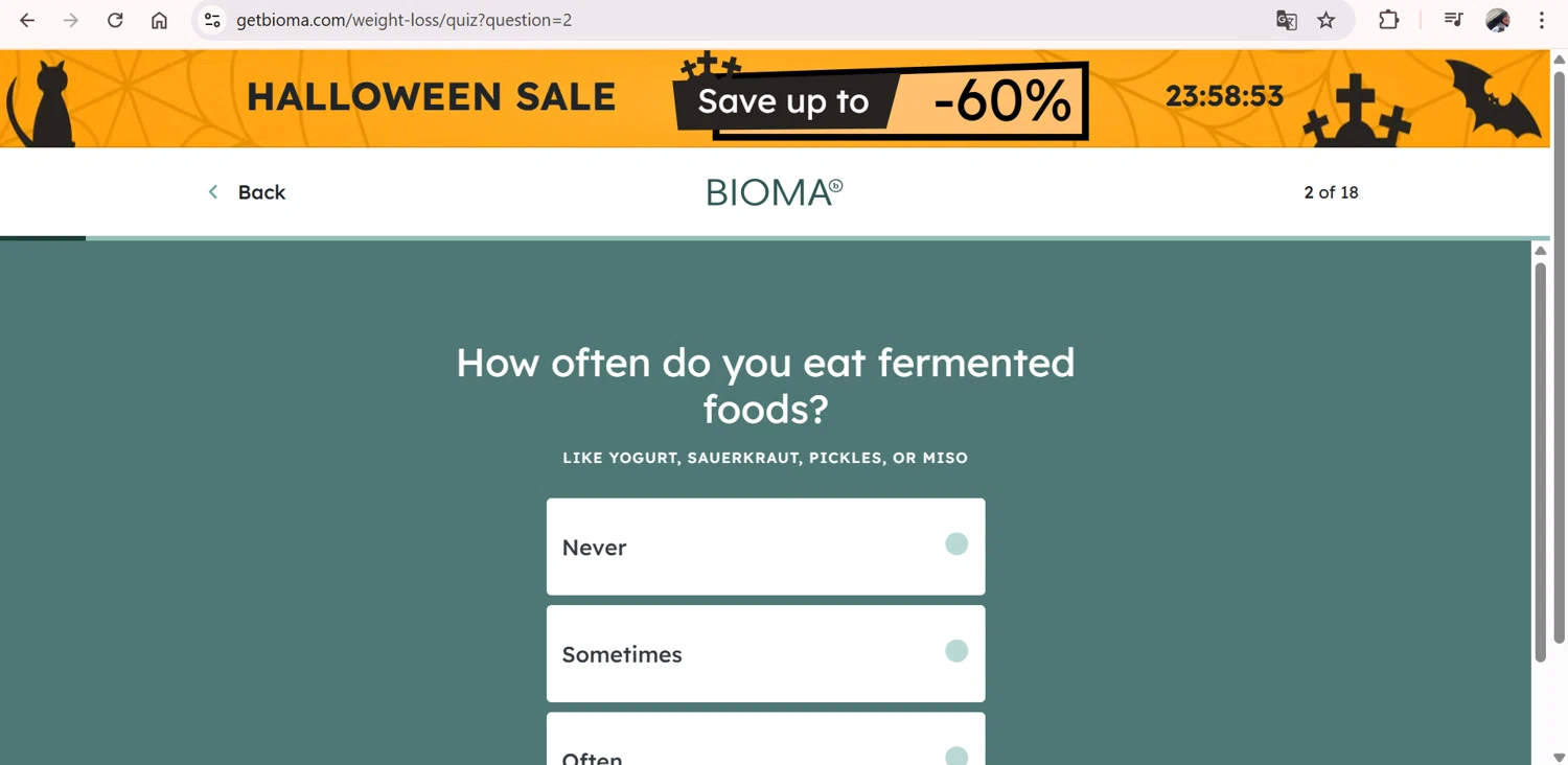Bioma discount code screenshot showing code CHURCH applied at Bioma checkout page. Uploaded by SimplyCodes community member Fabio05 on Nov 1, 2025