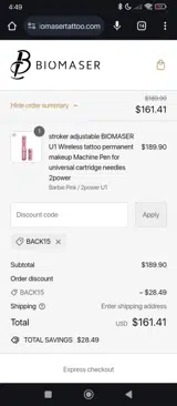 BACK15 coupon verification screenshot