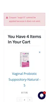 Biom Probiotics coupon verification screenshot