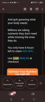 REAL50 coupon verification screenshot