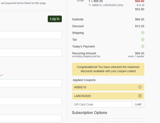 BiOptimizers checkout page showing BiOptimizers coupon code box | Screenshot taken by SimplyCodes community member on Aug 30, 2025