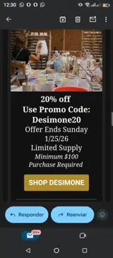 DeSimone20 coupon verification screenshot