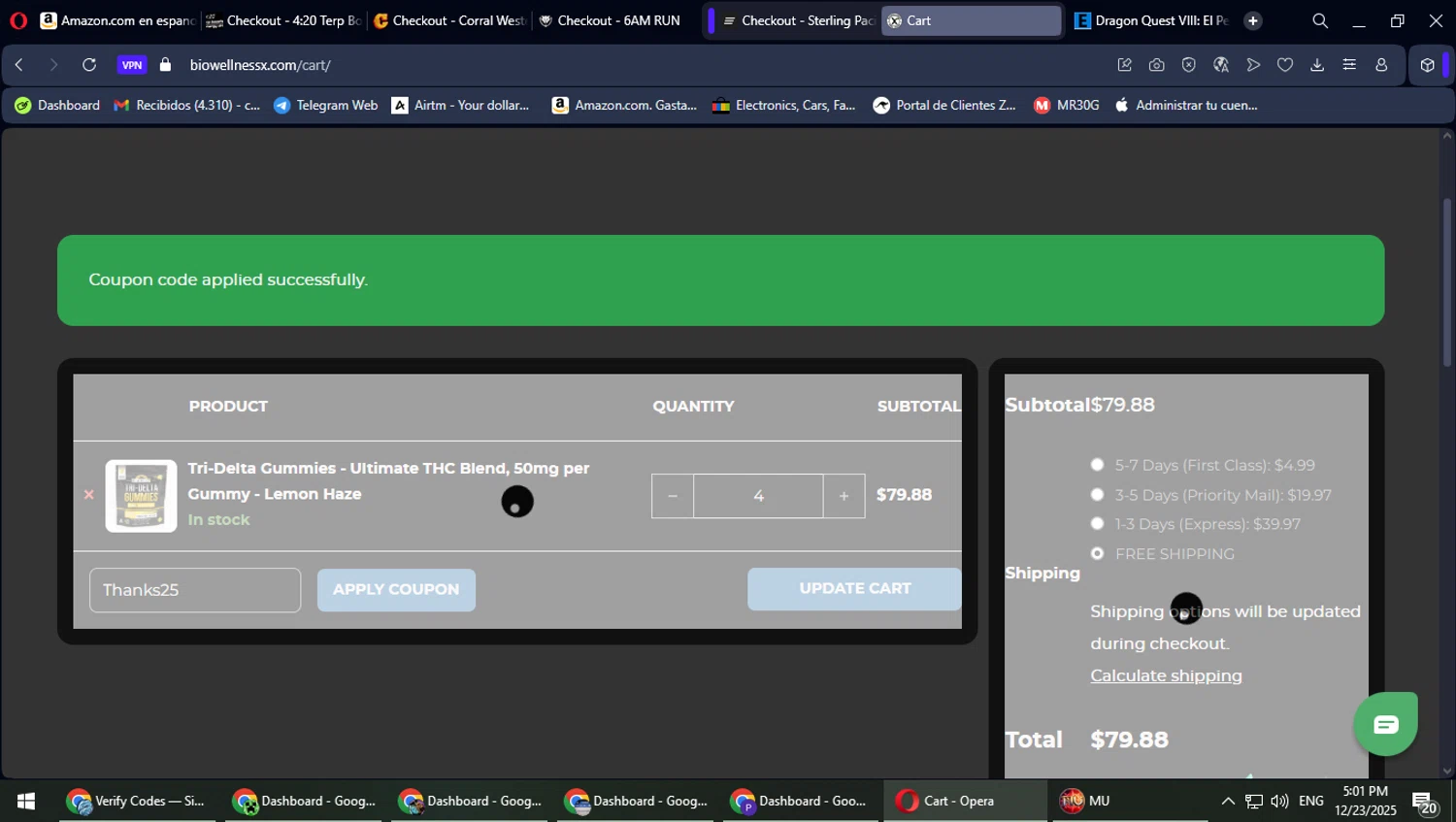 BiowellnessX checkout page showing BiowellnessX promo code box | Screenshot taken by SimplyCodes community member on Dec 23, 2025